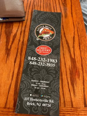 Menu photo 2 Little Mia's Pizza Brick Township, NJ