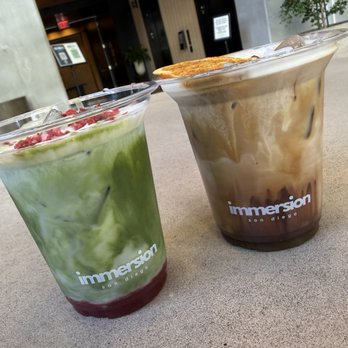 Immersion - Strawberry matcha & Orange latte - Coffee & Tea Near Me - San Diego, California