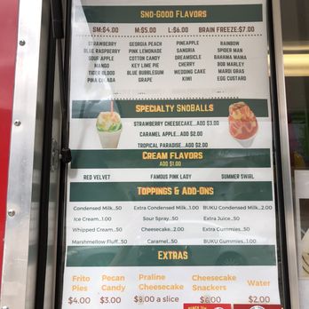 Sno-Good Snoballs - Menu - Food Trucks Near Me - Atlanta, Georgia Sno-Good Snoballs - Menu - Food Trucks Near Me - Atlanta, Georgia