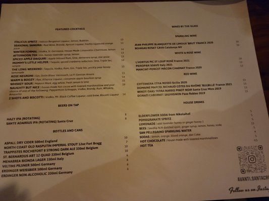 Menu photo 4 Avanti Restaurant Santa Cruz, CA Menu photo 4 Avanti Restaurant Santa Cruz, CA