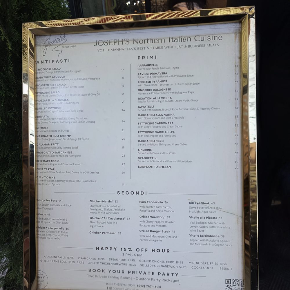 Joseph's Restaurant - Joseph's Restaurant - Menu - Italian Near Me - New York, New York Joseph's Restaurant - Joseph's Restaurant - Menu - Italian Near Me - New York, New York