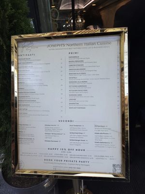Menu photo 1 Joseph's Restaurant New York, NY Menu photo 1 Joseph's Restaurant New York, NY
