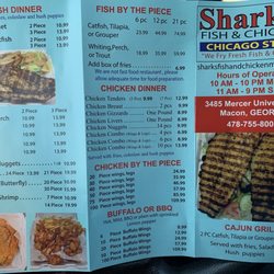 Shark's Fish & Chicken 'Chicago Style' - Menu April 2024