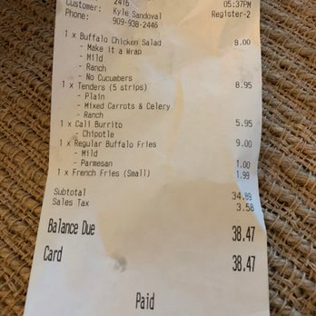 The Buffalo Spot - Glendora - It shows mild and chipotle on the wings but our wings came plain - Chicken Wings Near Me - Glendora, California The Buffalo Spot - Glendora - It shows mild and chipotle on the wings but our wings came plain - Chicken Wings Near Me - Glendora, California