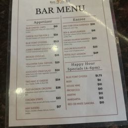 Bar menu Bar menu
