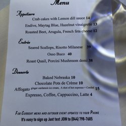 The Tasting Room - Menu