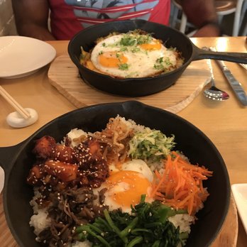 Danji - Bacon Wet Kimchi Fried Rice and Beef Bulgogi Bibim-Bap - Korean Near Me - New York, New York Danji - Bacon Wet Kimchi Fried Rice and Beef Bulgogi Bibim-Bap - Korean Near Me - New York, New York