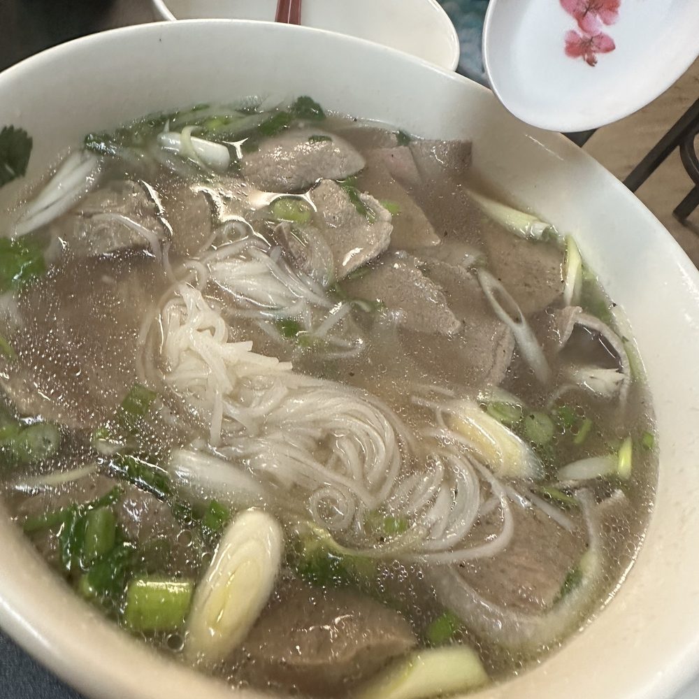 Large pho. Rare meat and meatballs Large pho. Rare meat and meatballs