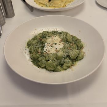 Perbacco - GNOCCHI potato "pillows" - basil pesto - stracciatella and pecorino cheese - haricots verts - pine nuts - Italian Near Me - San Francisco, California Perbacco - GNOCCHI potato "pillows" - basil pesto - stracciatella and pecorino cheese - haricots verts - pine nuts - Italian Near Me - San Francisco, California