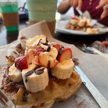 Cafe Maji - Strawberry Nutella waffle + blue mango slush - Coffee & Tea Near Me - Artesia, California Cafe Maji - Strawberry Nutella waffle + blue mango slush - Coffee & Tea Near Me - Artesia, California