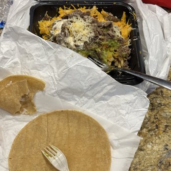 Albertaco's Mexican Food - Carne Asada Fries and Side of Corn Tortillas - Mexican Near Me - Cypress, California