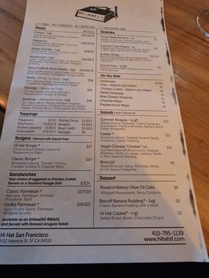 Menu photo 2 Hi Hat San Francisco, CA Menu photo 2 Hi Hat San Francisco, CA
