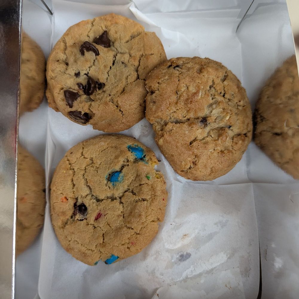 Tiff's Treats - Warm cookies! I ordered the variety pack. I ate a chocolate chocolate chip cookie before I realized I hadn't taken a photo! - Bakeries Near Me