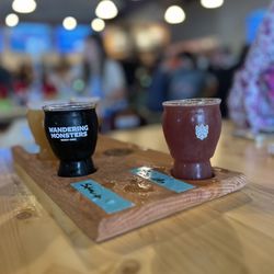 Wandering Monsters Brewery - Viator Obscura stout (caramel & chocolate) and the blueberry mallow Pomona.