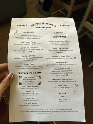 Menu photo 3 Barndiva Healdsburg, CA