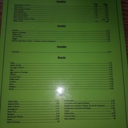 Menu Side 1