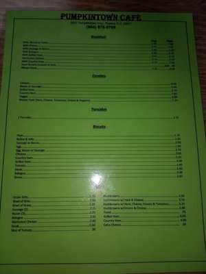 Menu photo 4 Pumpkintown General Store Pickens, SC