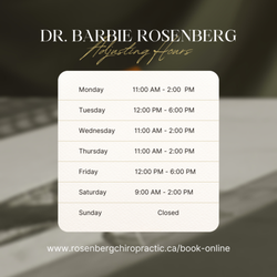 Rosenberg Chiropractic Centre - Dr. Barbie's Adjusting Hours