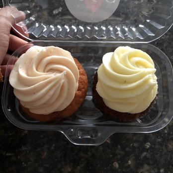 Midnite Confection's Cupcakery - Strawberry Cupcake (L) and  Full Moon Cupcake (R) - Bakeries Near Me - Baltimore, Maryland