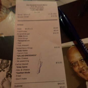 The Almanett Bistro - Total for our meals and appetizer - Seafood Near Me - Gulfport, Mississippi