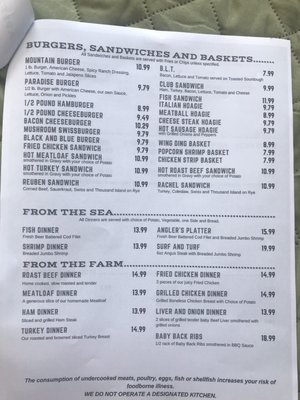 Menu photo 1 Sportsman's Paradise Leeper, PA Menu photo 1 Sportsman's Paradise Leeper, PA