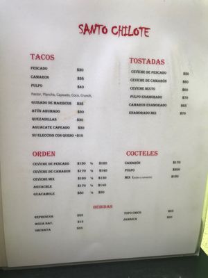 Menu photo 4 Santo Chilote Todos Santos, BCS Menu photo 4 Santo Chilote Todos Santos, BCS