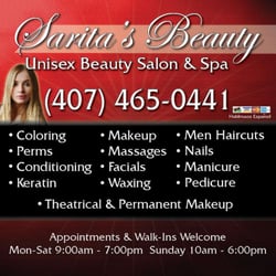Sarita Beauty - This is tge card for the salon...