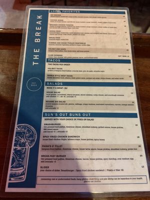 Menu photo 3 The Break Pismo Beach, CA