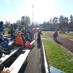 Dietz Memorial Stadium - Far side of visitors seating, standing near visitors entrance gate.