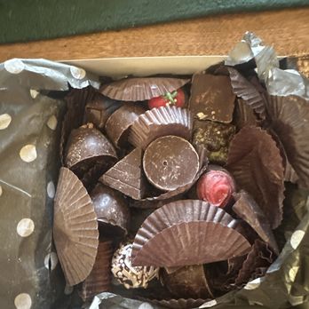 Chocolate Café - Exactly how the box was when I opened it - Desserts Near Me - Cannon Beach, Oregon Chocolate Café - Exactly how the box was when I opened it - Desserts Near Me - Cannon Beach, Oregon