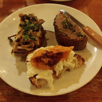 Rubirosa - Crostini Sampler. Mushroom, Butternut Squash and Chicken Liver - Italian Near Me - New York, New York Rubirosa - Crostini Sampler. Mushroom, Butternut Squash and Chicken Liver - Italian Near Me - New York, New York