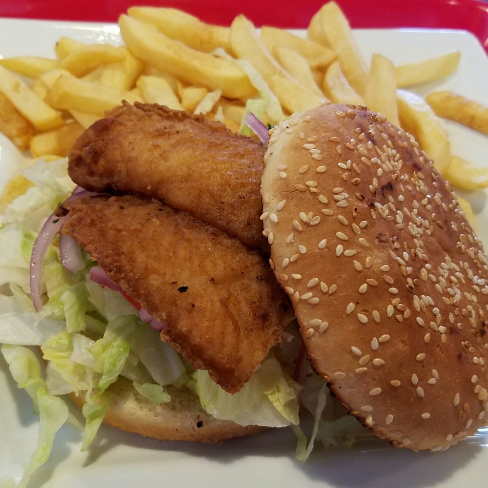 La Granja - Fried fish sandwich and fries - Latin American Near Me - Kissimmee, Florida La Granja - Fried fish sandwich and fries - Latin American Near Me - Kissimmee, Florida
