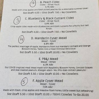 Dueling Dogs Brewing - Menu side #2 (ciders & mead) - Breweries Near Me - Lincoln, California Dueling Dogs Brewing - Menu side #2 (ciders & mead) - Breweries Near Me - Lincoln, California
