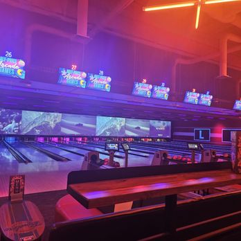 Bowlero Elkhorn - Lanes as far as the eye can see! 40, to be exact. Most on the other side, we were on the back wall. - Bowling Near Me - Elkhorn, Nebraska