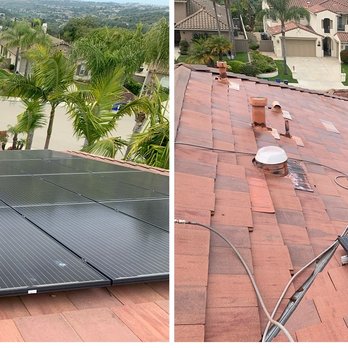 Washed Out Pressure Washing - Before and after of the part of the west facing side of roof. - Pressure Washers Near Me - Oceanside, California Washed Out Pressure Washing - Before and after of the part of the west facing side of roof. - Pressure Washers Near Me - Oceanside, California