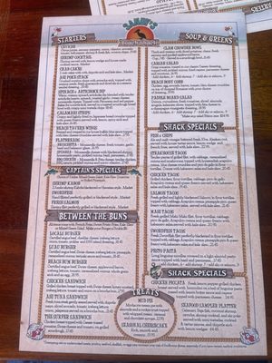 Menu photo 2 Sandy's Beach Shack Huntington Beach, CA
