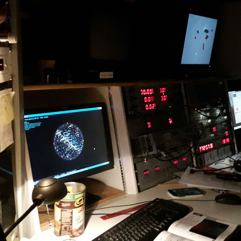 Inside the observatory, screens and equipment connected to the large telescop3 Inside the observatory, screens and equipment connected to the large telescop3