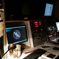 Rothney Astrophysical Observatory - Inside the observatory, screens and equipment connected to the large telescop3