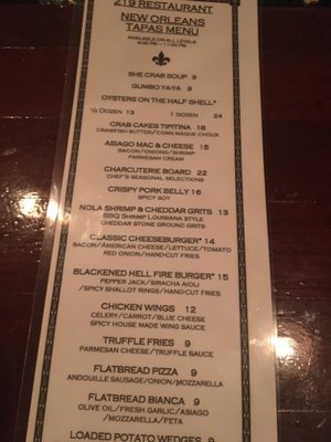 Menu photo 3 Basin Street Lounge Alexandria, VA
