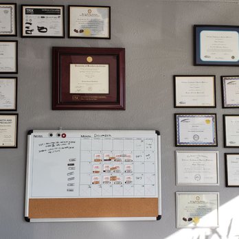 Dynamic Grit Fitness - Wall of certificates - Trainers Near Me - Redondo Beach, California