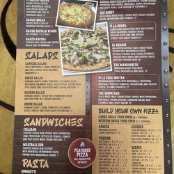 Van’s Brick Oven Pizza - Inside of current menu.