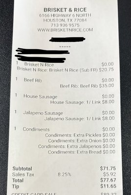 Menu photo 1 Brisket & Rice Houston, TX