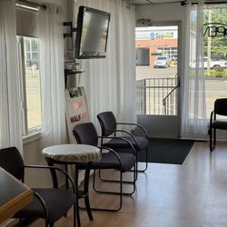 Creative Cuts On 5 - Waiting room chairs with tables