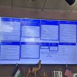 Aladdin's cafe - The menu