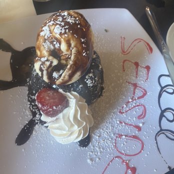 Seaside Bistro - Chocolate Lava Cake with Vanilla Ice Cream (not gooey AT ALL) - Steakhouses Near Me - San Pedro , California Seaside Bistro - Chocolate Lava Cake with Vanilla Ice Cream (not gooey AT ALL) - Steakhouses Near Me - San Pedro , California