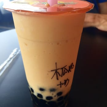QQ Tea House - papaya milk with boba - Bubble Tea Near Me - Honolulu, Hawaii