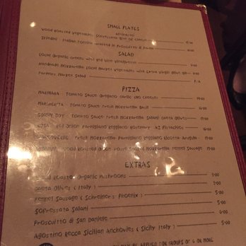 Pizzeria Bianco - Menu (Sept 2017) - Pizza Near Me - Phoenix, Arizona