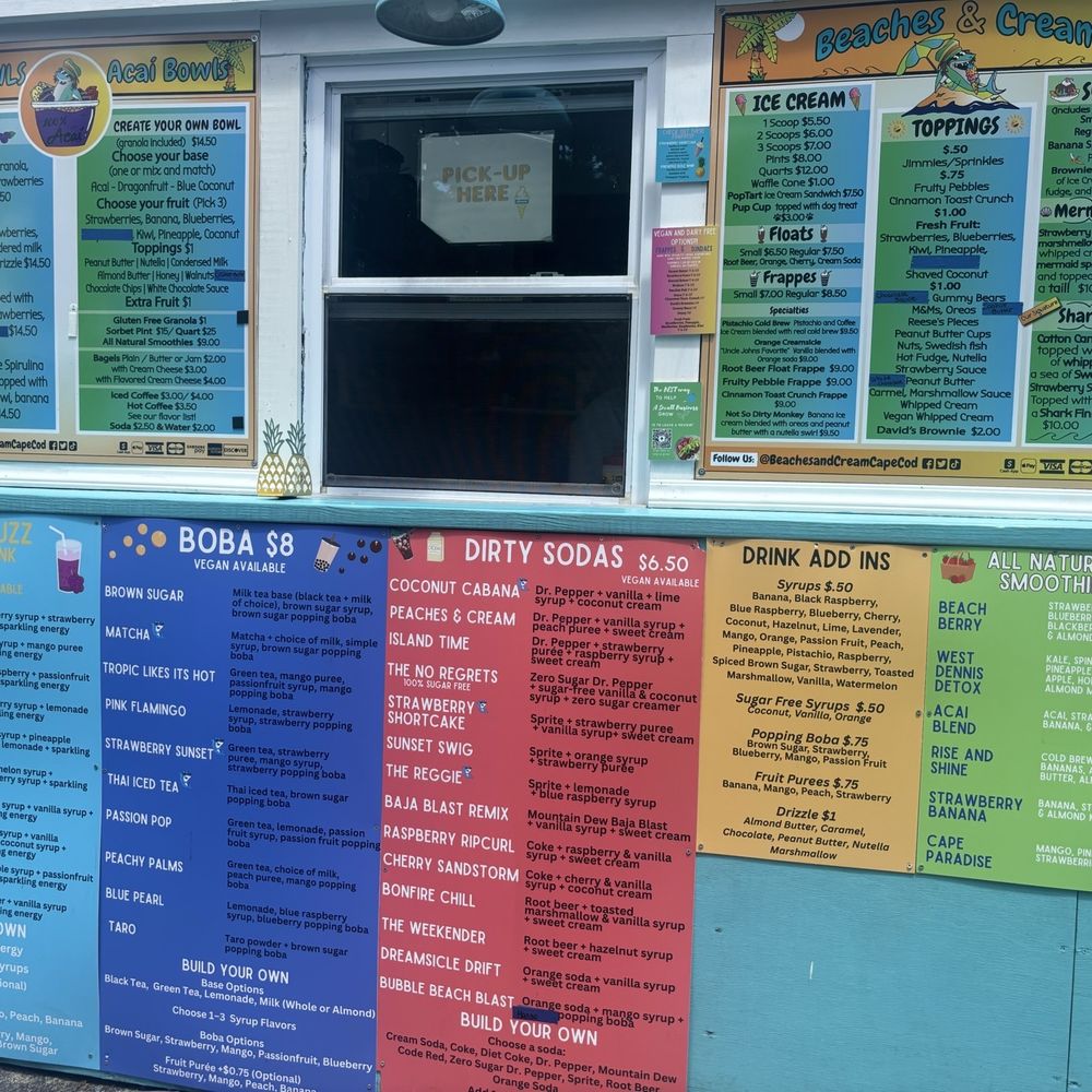 Beaches & Cream - Menu - Juice Bars & Smoothies Near Me - West Dennis, Massachusetts