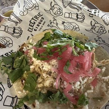 Electric Circus Taco Bar - The chicken mole taco - Tacos Near Me - Williamsburg, Virginia Electric Circus Taco Bar - The chicken mole taco - Tacos Near Me - Williamsburg, Virginia
