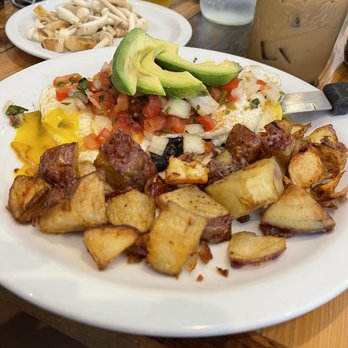 The Corner - Huevos rancheros Side of Local mushrooms  Iced coffee - Breakfast & Brunch Near Me - Media, Pennsylvania
